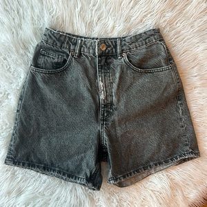 Zara Distressed Black Jean Shorts